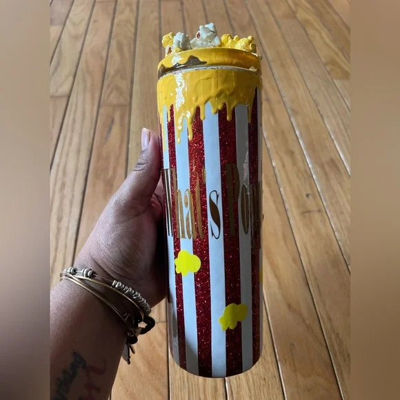 Popcorn tumbler cup 20 Ounce What’s Popping 3D Faux Popcorn Lid Steel - Picture 4 of 6